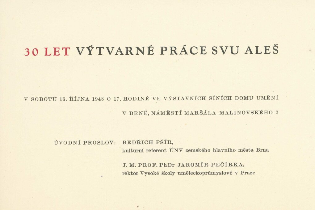 30 let výtvarné práce. Spolek výtvarných umělců Aleš